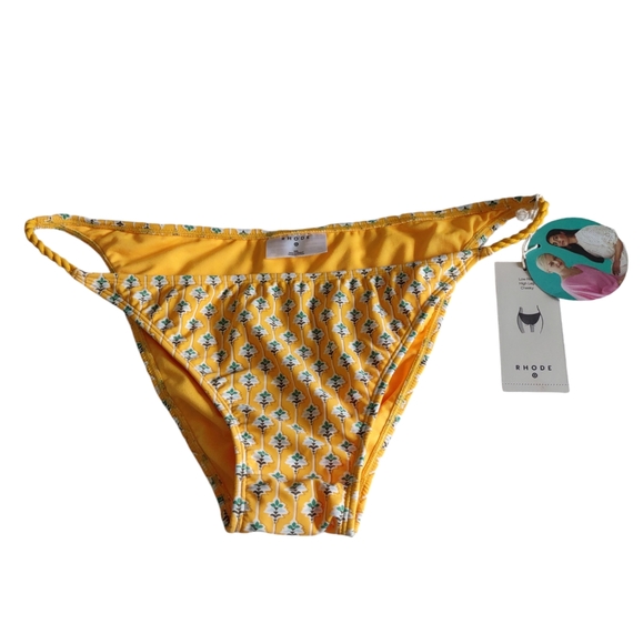 NWT Rhode For Target XXL Yellow Floral Low Rise High Leg Cheeky Bikini Bottom - Picture 1 of 13